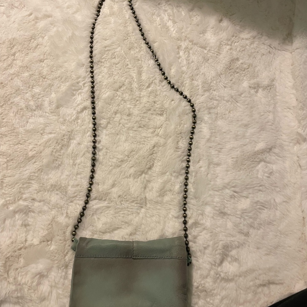 Free People Teal/Gray Crossbody Bag with Chain Strap